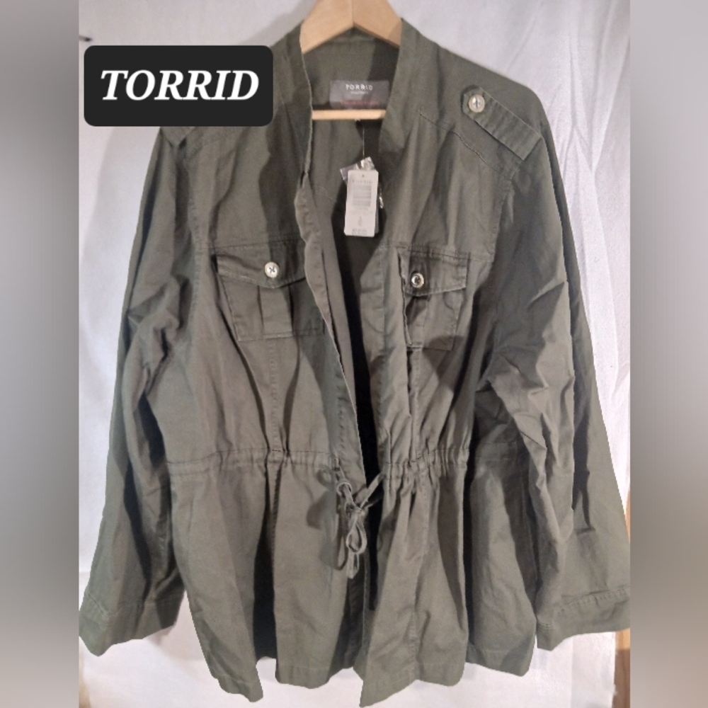 TORRID Green Jacket Womens PLUS Size 4X NEW 100% Cotton